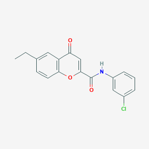 molecular formula C18H14ClNO3 B11390046 N-(3-chlorophenyl)-6-ethyl-4-oxo-4H-chromene-2-carboxamide 