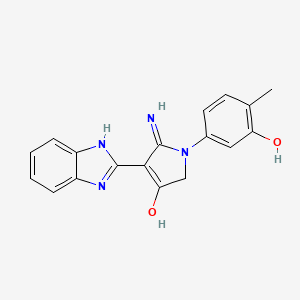 molecular formula C18H16N4O2 B11390053 5-Amino-4-(1H-1,3-benzodiazol-2-YL)-1-(3-hydroxy-4-methylphenyl)-2,3-dihydro-1H-pyrrol-3-one 