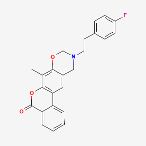 10-[2-(4-fluorophenyl)ethyl]-7-methyl-10,11-dihydro-5H,9H-benzo[3,4]chromeno[6,7-e][1,3]oxazin-5-one