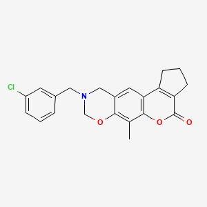 9-(3-chlorobenzyl)-6-methyl-2,3,9,10-tetrahydro-8H-cyclopenta[3,4]chromeno[6,7-e][1,3]oxazin-4(1H)-one