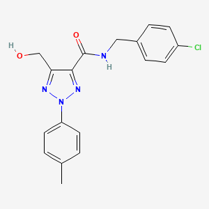 molecular formula C18H17ClN4O2 B11390086 N-(4-chlorobenzyl)-5-(hydroxymethyl)-2-(4-methylphenyl)-2H-1,2,3-triazole-4-carboxamide 