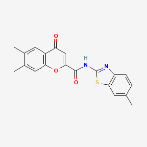 6,7-dimethyl-N-[(2Z)-6-methyl-1,3-benzothiazol-2(3H)-ylidene]-4-oxo-4H-chromene-2-carboxamide