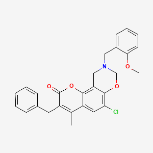 3-benzyl-6-chloro-9-(2-methoxybenzyl)-4-methyl-9,10-dihydro-2H,8H-chromeno[8,7-e][1,3]oxazin-2-one