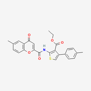 ethyl 2-{[(6-methyl-4-oxo-4H-chromen-2-yl)carbonyl]amino}-4-(4-methylphenyl)thiophene-3-carboxylate