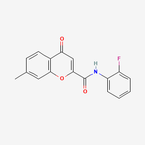 molecular formula C17H12FNO3 B11390155 N-(2-fluorophenyl)-7-methyl-4-oxo-4H-chromene-2-carboxamide 