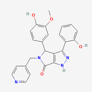 4-(4-hydroxy-3-methoxyphenyl)-3-(2-hydroxyphenyl)-5-(pyridin-4-ylmethyl)-4,5-dihydropyrrolo[3,4-c]pyrazol-6(1H)-one