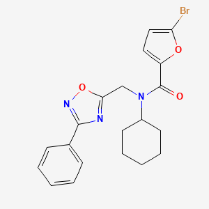 5-bromo-N-cyclohexyl-N-[(3-phenyl-1,2,4-oxadiazol-5-yl)methyl]furan-2-carboxamide