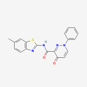 molecular formula C19H14N4O2S B11390265 N-(6-methyl-1,3-benzothiazol-2-yl)-4-oxo-1-phenyl-1,4-dihydropyridazine-3-carboxamide 