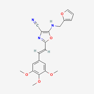 5-[(furan-2-ylmethyl)amino]-2-[(E)-2-(3,4,5-trimethoxyphenyl)ethenyl]-1,3-oxazole-4-carbonitrile