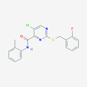 5-chloro-2-[(2-fluorobenzyl)sulfanyl]-N-(2-methylphenyl)pyrimidine-4-carboxamide