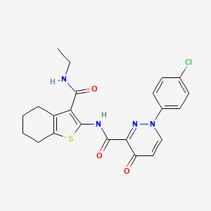 molecular formula C22H21ClN4O3S B11390285 1-(4-chlorophenyl)-N-[3-(ethylcarbamoyl)-4,5,6,7-tetrahydro-1-benzothiophen-2-yl]-4-oxo-1,4-dihydropyridazine-3-carboxamide 