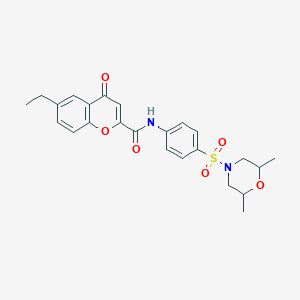 N-{4-[(2,6-dimethylmorpholin-4-yl)sulfonyl]phenyl}-6-ethyl-4-oxo-4H-chromene-2-carboxamide