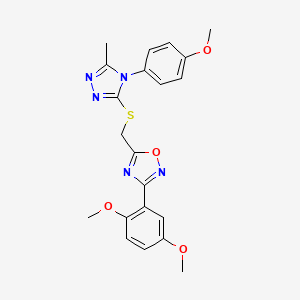 3-(2,5-dimethoxyphenyl)-5-({[4-(4-methoxyphenyl)-5-methyl-4H-1,2,4-triazol-3-yl]sulfanyl}methyl)-1,2,4-oxadiazole