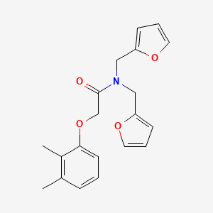 molecular formula C20H21NO4 B11390332 2-(2,3-dimethylphenoxy)-N,N-bis(2-furylmethyl)acetamide 