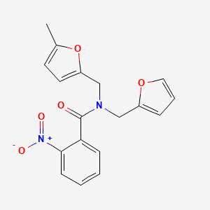 N-(furan-2-ylmethyl)-N-[(5-methylfuran-2-yl)methyl]-2-nitrobenzamide