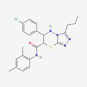 molecular formula C22H24ClN5OS B11390347 6-(4-chlorophenyl)-N-(2,4-dimethylphenyl)-3-propyl-6,7-dihydro-5H-[1,2,4]triazolo[3,4-b][1,3,4]thiadiazine-7-carboxamide 