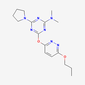 N,N-dimethyl-4-[(6-propoxypyridazin-3-yl)oxy]-6-(pyrrolidin-1-yl)-1,3,5-triazin-2-amine