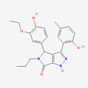 molecular formula C23H25N3O4 B11390372 4-(3-ethoxy-4-hydroxyphenyl)-3-(2-hydroxy-5-methylphenyl)-5-propyl-4,5-dihydropyrrolo[3,4-c]pyrazol-6(1H)-one 