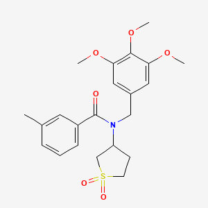 molecular formula C22H27NO6S B11390381 N-(1,1-dioxidotetrahydrothiophen-3-yl)-3-methyl-N-(3,4,5-trimethoxybenzyl)benzamide 