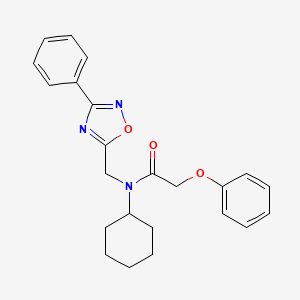 N-cyclohexyl-2-phenoxy-N-[(3-phenyl-1,2,4-oxadiazol-5-yl)methyl]acetamide