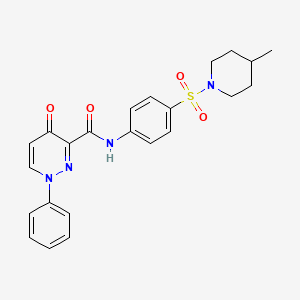 molecular formula C23H24N4O4S B11390495 N-{4-[(4-methylpiperidin-1-yl)sulfonyl]phenyl}-4-oxo-1-phenyl-1,4-dihydropyridazine-3-carboxamide 