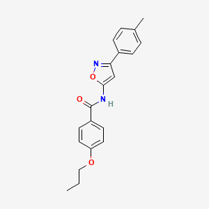 molecular formula C20H20N2O3 B11390501 N-[3-(4-methylphenyl)-1,2-oxazol-5-yl]-4-propoxybenzamide 