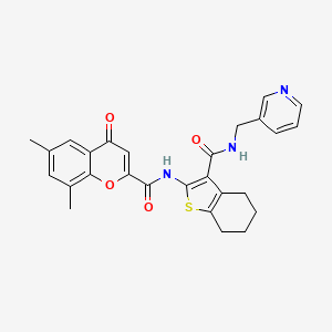 6,8-dimethyl-4-oxo-N-{3-[(pyridin-3-ylmethyl)carbamoyl]-4,5,6,7-tetrahydro-1-benzothiophen-2-yl}-4H-chromene-2-carboxamide