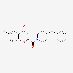 molecular formula C22H20ClNO3 B11390514 2-[(4-benzylpiperidin-1-yl)carbonyl]-6-chloro-4H-chromen-4-one 