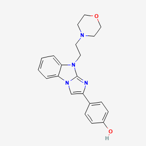 molecular formula C21H22N4O2 B11390520 4-[9-(2-Morpholinoethyl)-9H-imidazo[1,2-A][1,3]benzimidazol-2-YL]phenol 