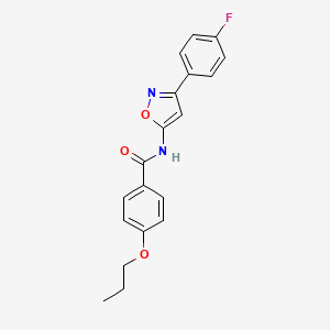 molecular formula C19H17FN2O3 B11390521 N-[3-(4-fluorophenyl)-1,2-oxazol-5-yl]-4-propoxybenzamide 