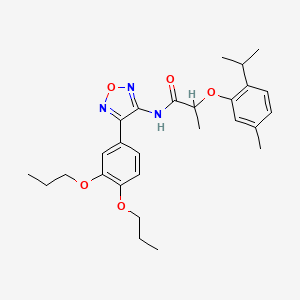 molecular formula C27H35N3O5 B11390533 N-[4-(3,4-dipropoxyphenyl)-1,2,5-oxadiazol-3-yl]-2-[5-methyl-2-(propan-2-yl)phenoxy]propanamide 