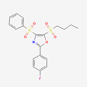 molecular formula C19H18FNO5S2 B11390607 5-(Butylsulfonyl)-2-(4-fluorophenyl)-4-(phenylsulfonyl)-1,3-oxazole 