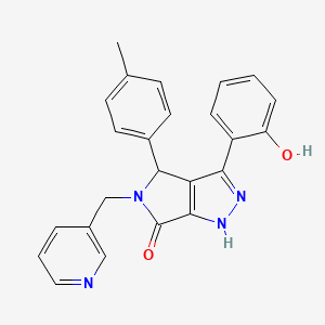 molecular formula C24H20N4O2 B11390613 3-(2-hydroxyphenyl)-4-(4-methylphenyl)-5-(pyridin-3-ylmethyl)-4,5-dihydropyrrolo[3,4-c]pyrazol-6(2H)-one 