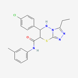 molecular formula C20H20ClN5OS B11390640 6-(4-chlorophenyl)-3-ethyl-N-(3-methylphenyl)-6,7-dihydro-5H-[1,2,4]triazolo[3,4-b][1,3,4]thiadiazine-7-carboxamide 