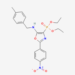 Diethyl (5-{[(4-methylphenyl)methyl]amino}-2-(4-nitrophenyl)-1,3-oxazol-4-YL)phosphonate