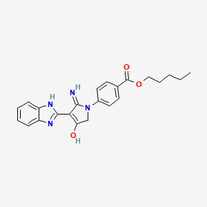 Pentyl 4-[5-amino-4-(1H-1,3-benzodiazol-2-YL)-3-oxo-2,3-dihydro-1H-pyrrol-1-YL]benzoate