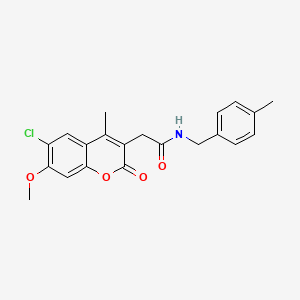 2-(6-chloro-7-methoxy-4-methyl-2-oxo-2H-chromen-3-yl)-N-(4-methylbenzyl)acetamide