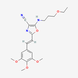 5-[(3-ethoxypropyl)amino]-2-[(E)-2-(3,4,5-trimethoxyphenyl)ethenyl]-1,3-oxazole-4-carbonitrile