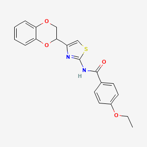 molecular formula C20H18N2O4S B11390713 N-[4-(2,3-dihydro-1,4-benzodioxin-2-yl)-1,3-thiazol-2-yl]-4-ethoxybenzamide 