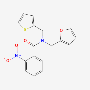 molecular formula C17H14N2O4S B11390729 N-(furan-2-ylmethyl)-2-nitro-N-(thiophen-2-ylmethyl)benzamide 