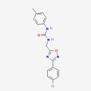 molecular formula C17H15ClN4O2 B11390734 1-{[3-(4-Chlorophenyl)-1,2,4-oxadiazol-5-yl]methyl}-3-(4-methylphenyl)urea 