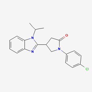 molecular formula C20H20ClN3O B11390753 1-(4-chlorophenyl)-4-[1-(propan-2-yl)-1H-benzimidazol-2-yl]pyrrolidin-2-one 