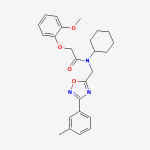 N-cyclohexyl-2-(2-methoxyphenoxy)-N-{[3-(3-methylphenyl)-1,2,4-oxadiazol-5-yl]methyl}acetamide