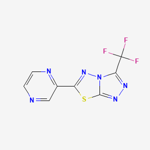 molecular formula C8H3F3N6S B11390766 6-(Pyrazin-2-yl)-3-(trifluoromethyl)[1,2,4]triazolo[3,4-b][1,3,4]thiadiazole 