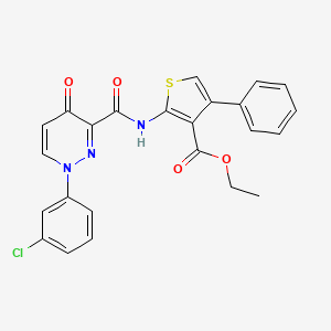 molecular formula C24H18ClN3O4S B11390774 Ethyl 2-({[1-(3-chlorophenyl)-4-oxo-1,4-dihydropyridazin-3-yl]carbonyl}amino)-4-phenylthiophene-3-carboxylate 