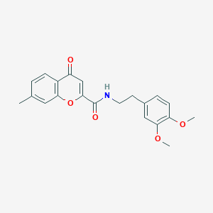 molecular formula C21H21NO5 B11390776 N-[2-(3,4-dimethoxyphenyl)ethyl]-7-methyl-4-oxo-4H-chromene-2-carboxamide 