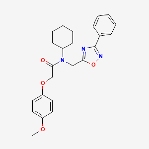 N-cyclohexyl-2-(4-methoxyphenoxy)-N-[(3-phenyl-1,2,4-oxadiazol-5-yl)methyl]acetamide