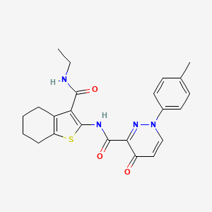 molecular formula C23H24N4O3S B11390786 N-[3-(ethylcarbamoyl)-4,5,6,7-tetrahydro-1-benzothiophen-2-yl]-1-(4-methylphenyl)-4-oxo-1,4-dihydropyridazine-3-carboxamide 