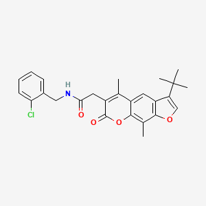 2-(3-tert-butyl-5,9-dimethyl-7-oxo-7H-furo[3,2-g]chromen-6-yl)-N-(2-chlorobenzyl)acetamide