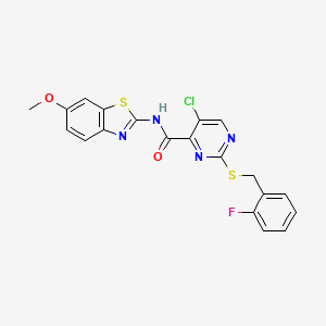 5-chloro-2-[(2-fluorobenzyl)sulfanyl]-N-(6-methoxy-1,3-benzothiazol-2-yl)pyrimidine-4-carboxamide